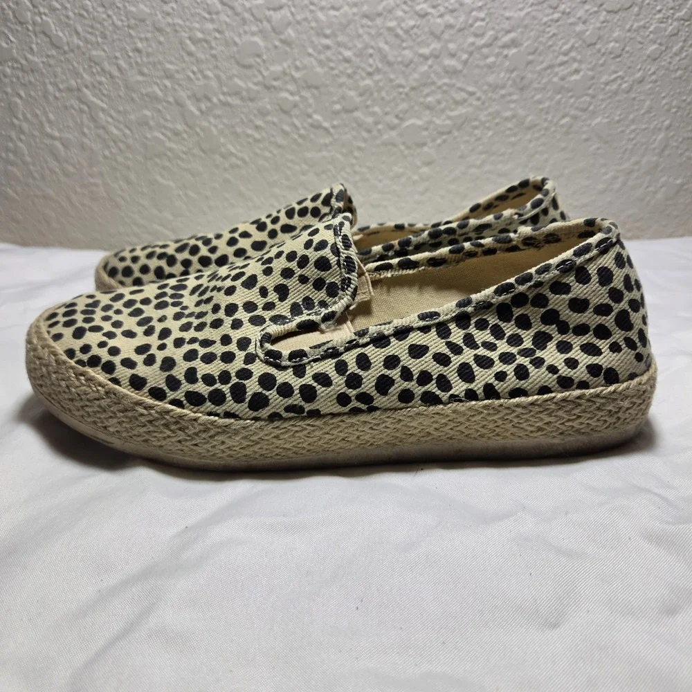 Esprit Nadine Animal Print Espadrille Slip On Sneakers Cheetah Spots Cream Black